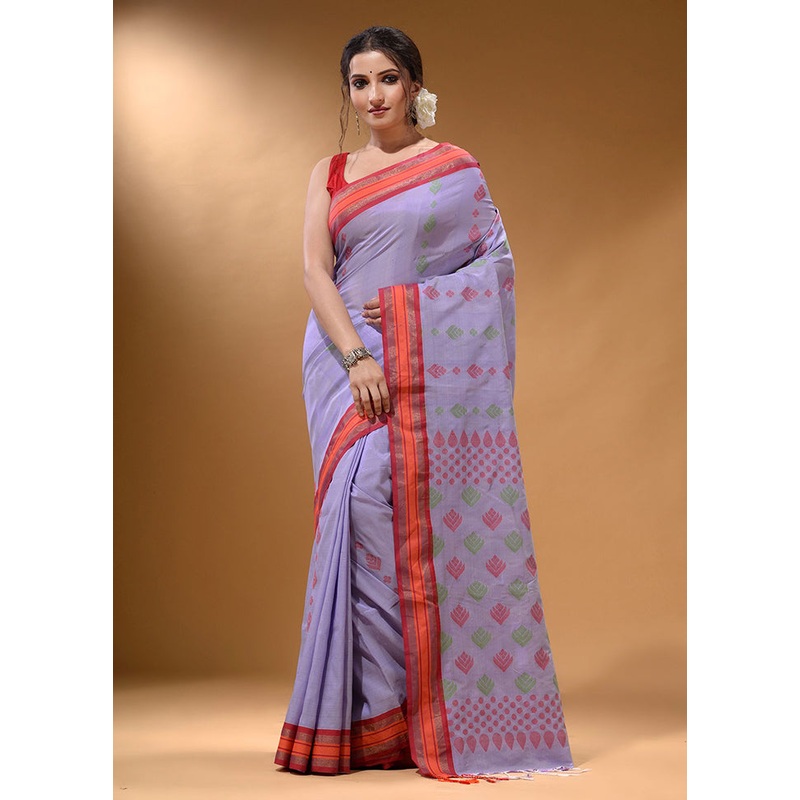 Lavender Spun Silk Saree With Blouse Piece - JD986587004