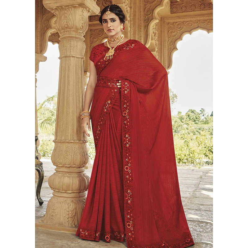 Maroon Silk Saree With Blouse Piece - JD986586868