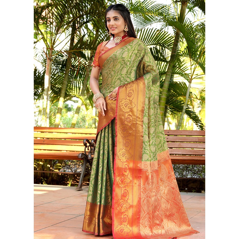 Multicolor Dupion Silk Saree With Blouse Piece - JD986586824