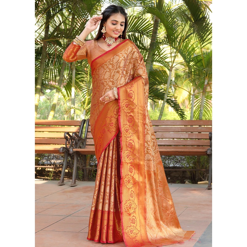Multicolor Dupion Silk Saree With Blouse Piece - JD986586825