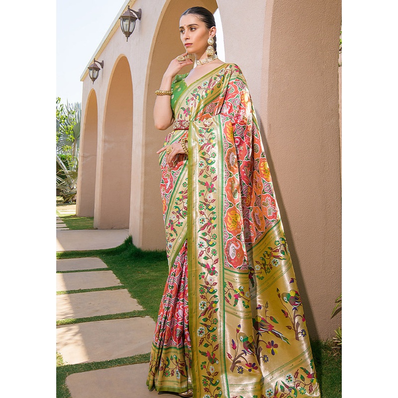 Orange Dupion Silk Saree With Blouse Piece - JD986586681