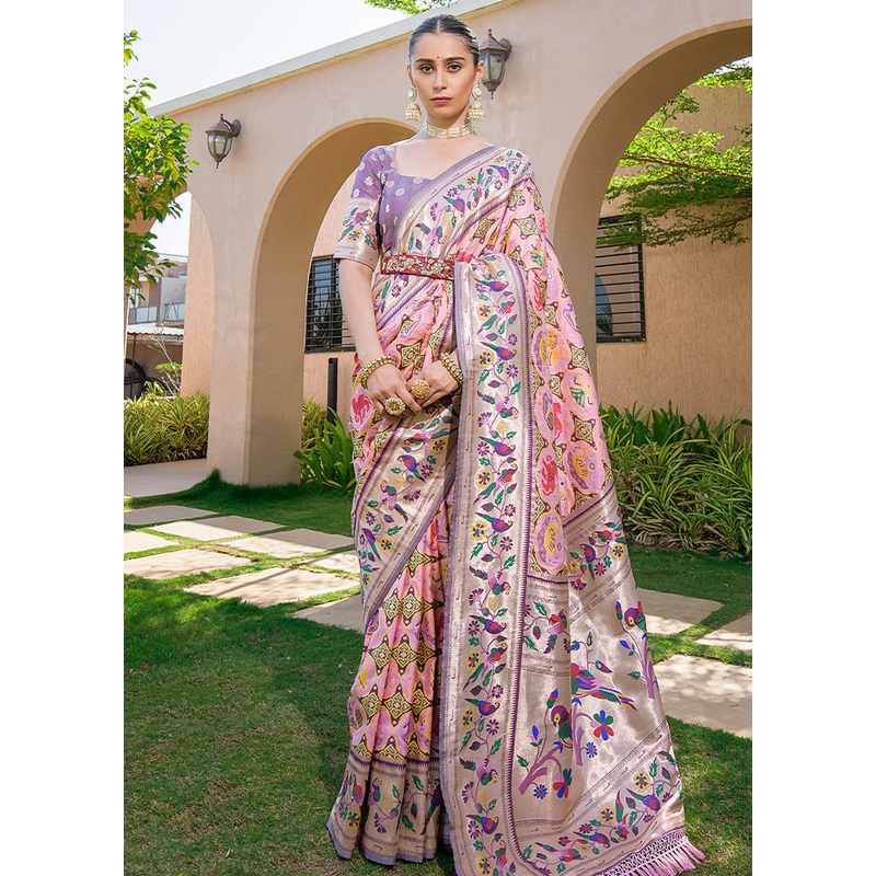 Peach Dupion Silk Saree With Blouse Piece - JD986586614