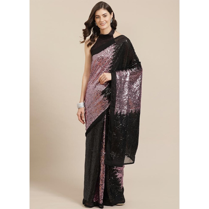 Peach Georgette Saree With Blouse Piece - JD986586597