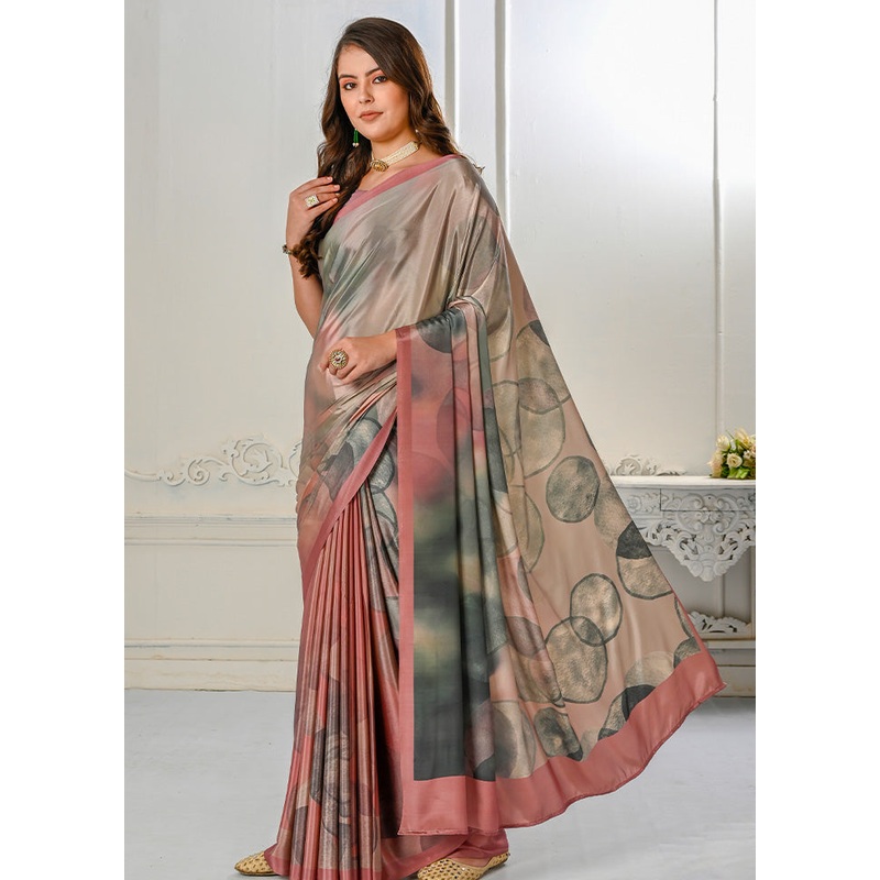 Peach Spun Silk Saree With Blouse Piece - JD986586581