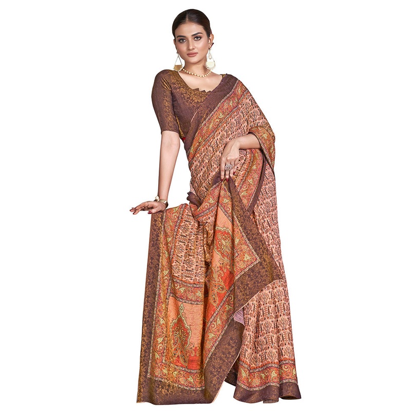 Pink Dupion Silk Saree With Blouse Piece - JD986586546