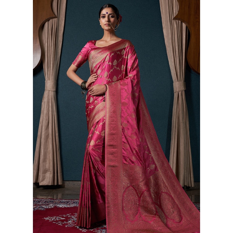 Purple Dupion Silk Saree With Blouse Piece - JD986586398