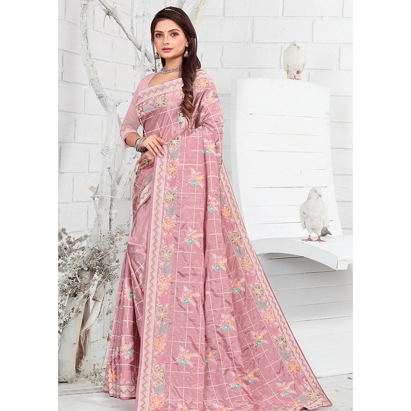 Purple Georgette Saree With Blouse Piece - JD986586378