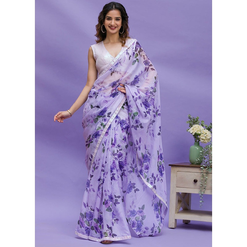 Purple Silk Saree With Blouse Piece - JD986586353