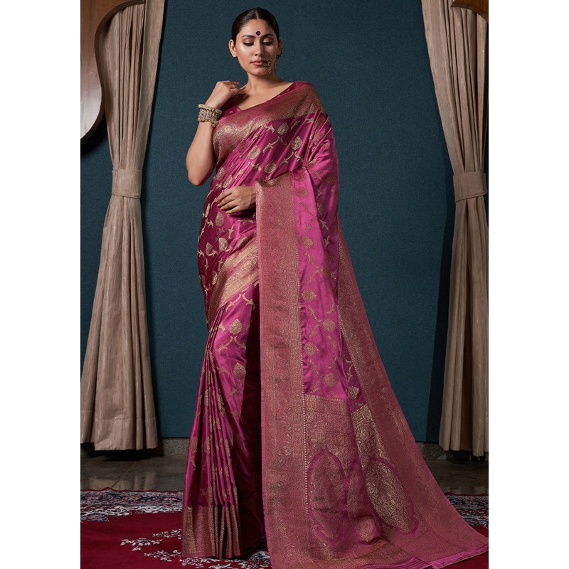 Rani Dupion Silk Saree With Blouse Piece - JD986586322