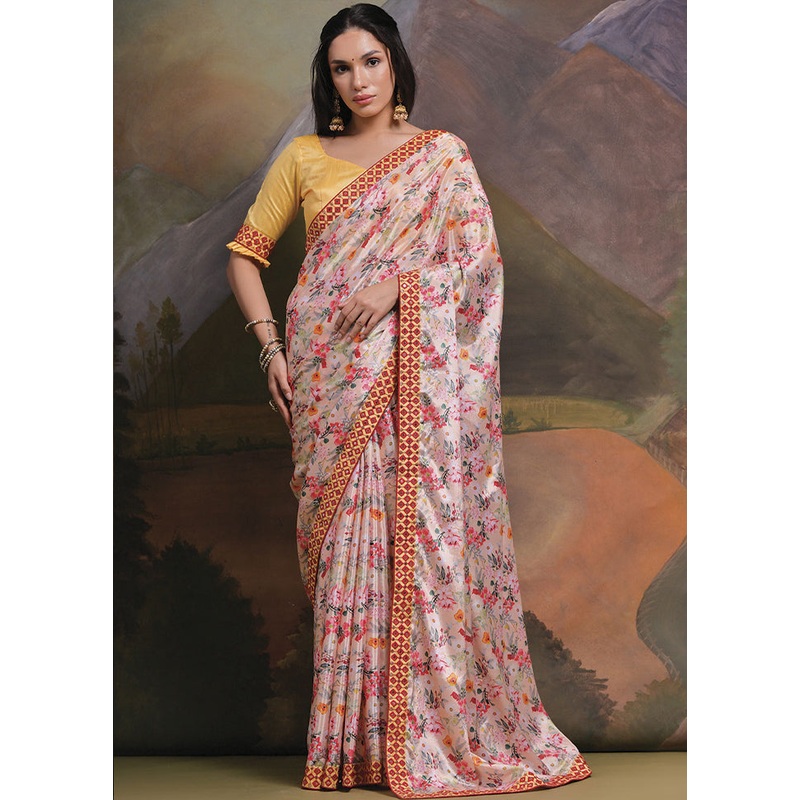 White Silk Saree With Blouse Piece - JD986585925