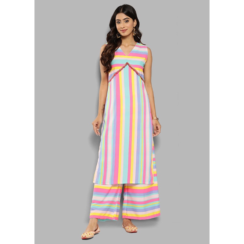 2 Pc Multicolor Silk Kurti Set - JD986585774