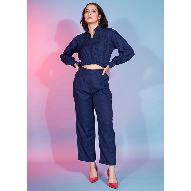 2 Pc Navy Blue Readymade Viscose Kurti Set - JD986585768