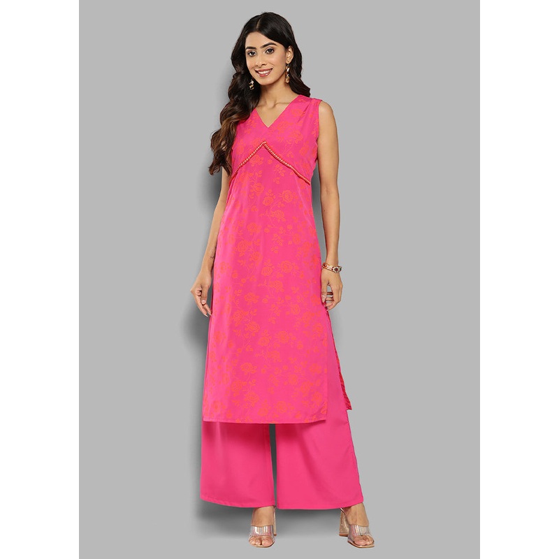 2 Pc Rani Silk Kurti Set - JD986585729