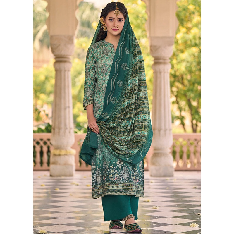 3 Pc Multicolor Unstitched Cotton Suit Set - JD986585534