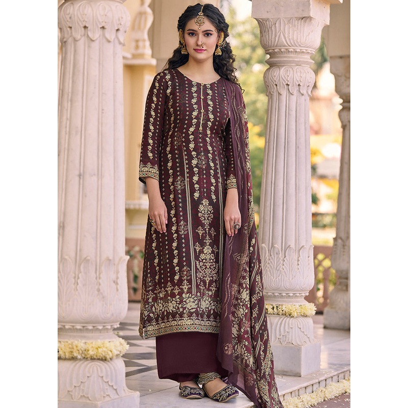 3 Pc Multicolor Unstitched Cotton Suit Set - JD986585535