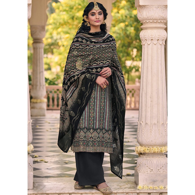 3 Pc Multicolor Unstitched Cotton Suit Set - JD986585536