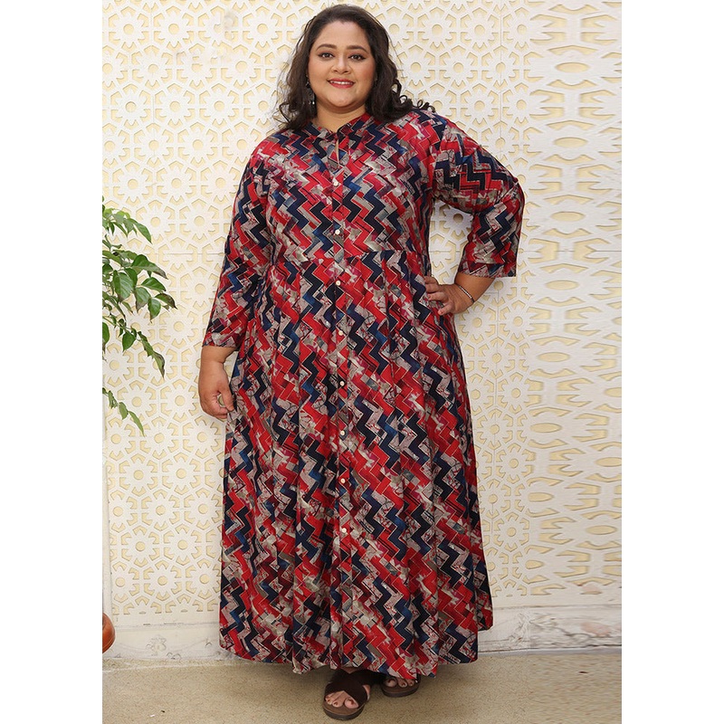 Pink Readymade Rayon Long Kurti - JD986585262