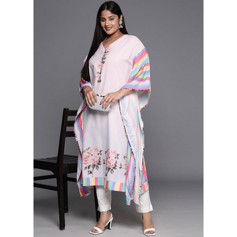 Pink Readymade Silk Kaftan - JD986585269