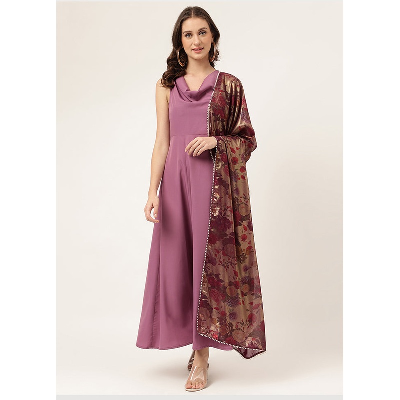 2 Pc Baby Pink Readymade Silk Kurti Set - JD986585135