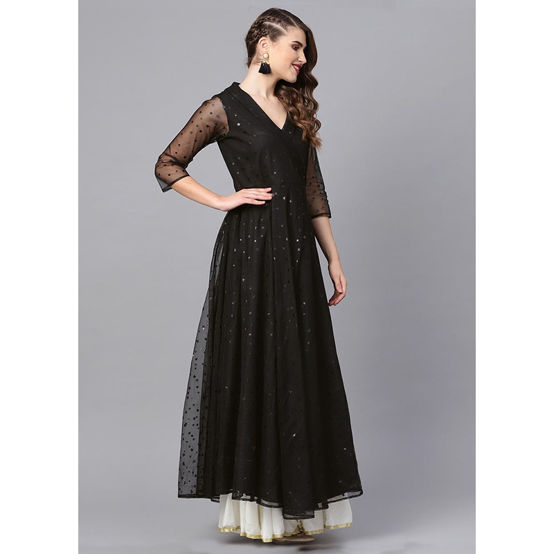 Black Readymade Printed Kurti - JD986585169