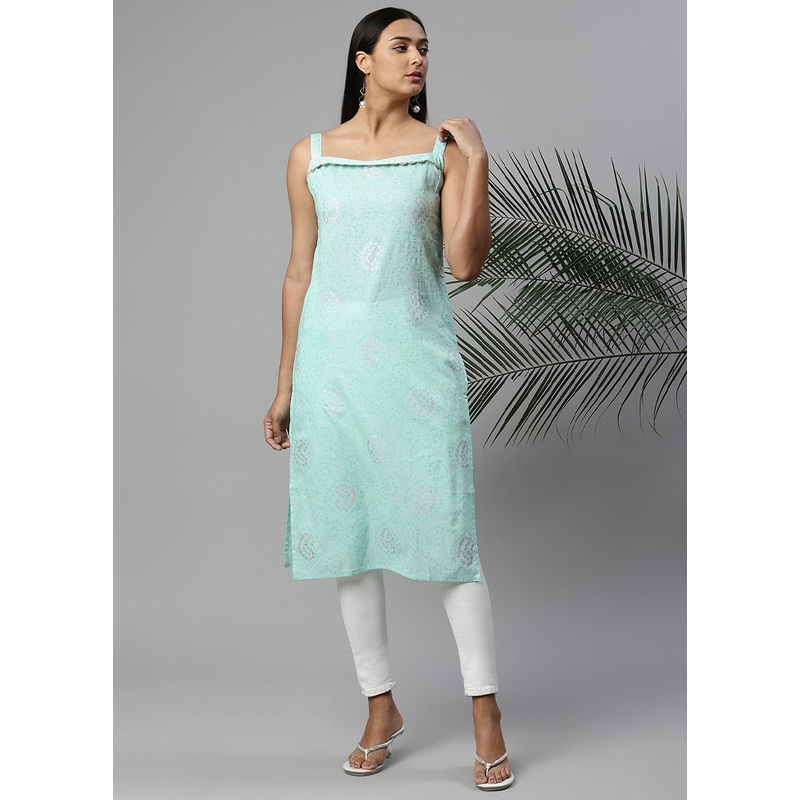 Blue Readymade Printed Kurti - JD986585196
