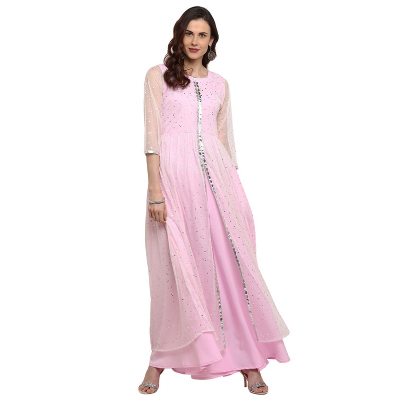 Pink Readymade Printed Kurti - JD986585167