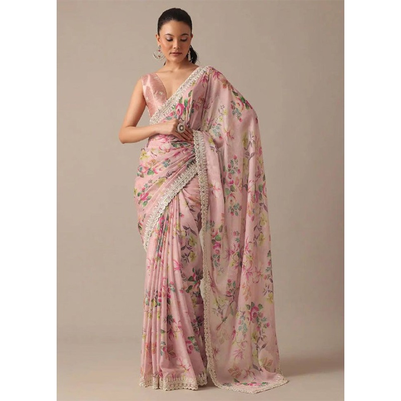 Multicolor Georgette Saree With Blouse Piece - JD986584961