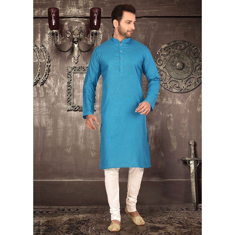 2 Pc Firoza Cotton Kurta Pajama Set - JD986584809