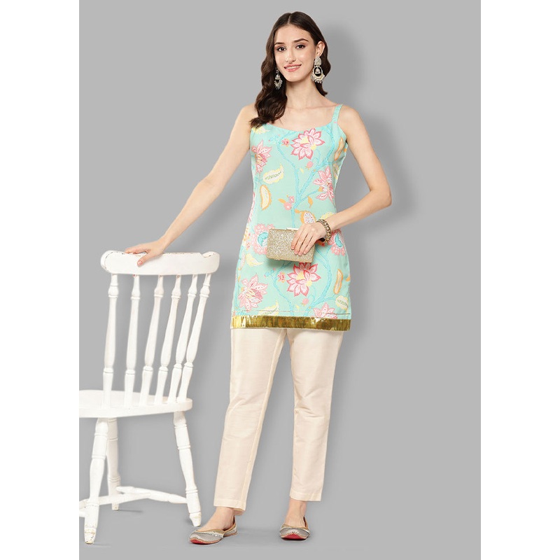 Blue Readymade Polyester Tunic - JD986584699