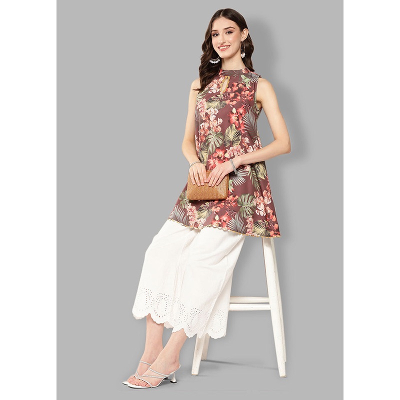Brown Readymade Polyester Tunic - JD986584676