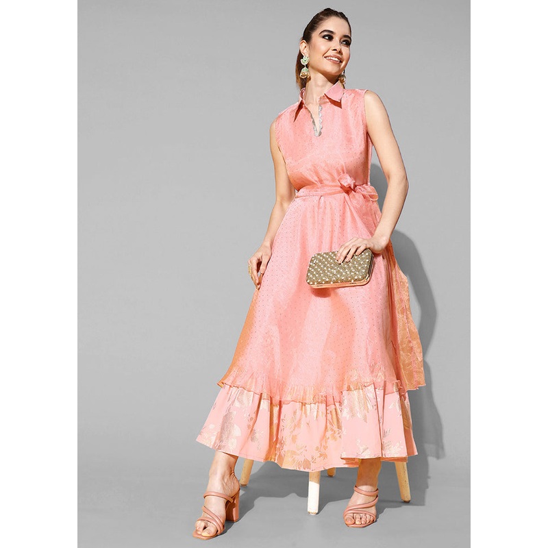 Golden Readymade Net Kurti - JD986584652