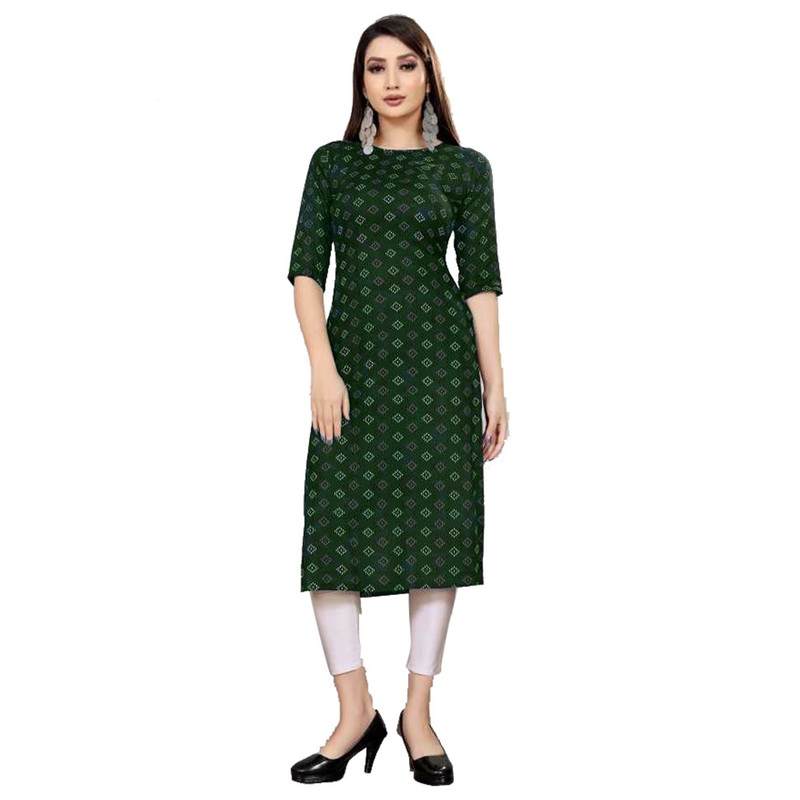 Green Readymade Cotton Kurti - JD986584649