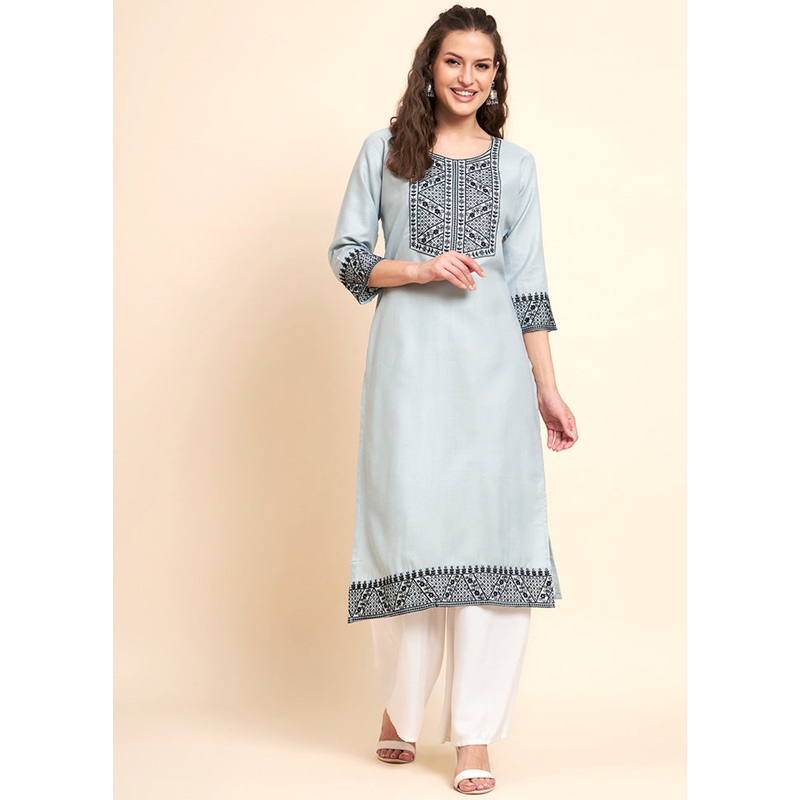 Grey Readymade Cotton Kurti - JD986584614