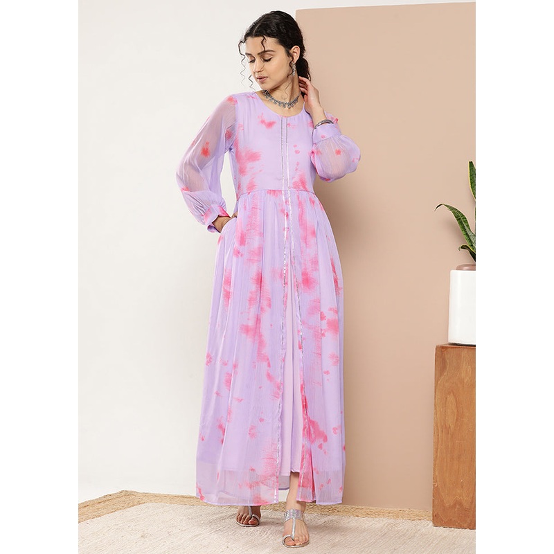 Lavender Readymade Silk Kurti - JD986584593