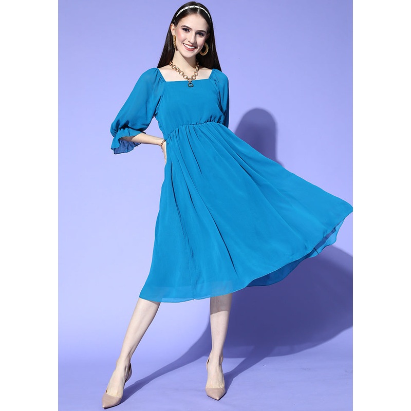 Multicolor Readymade Silk Indian Dress - JD986584565