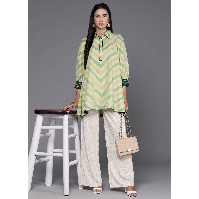 Off White Readymade Polyester Tunic - JD986584542