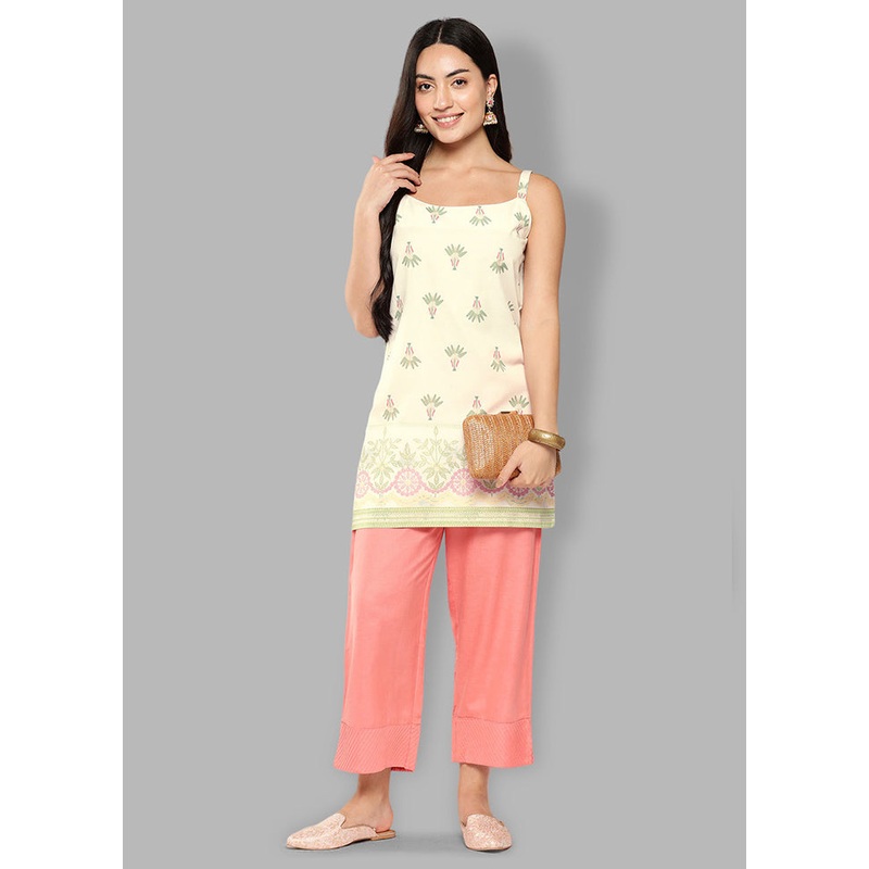 Off White Readymade Polyester Tunic - JD986584543