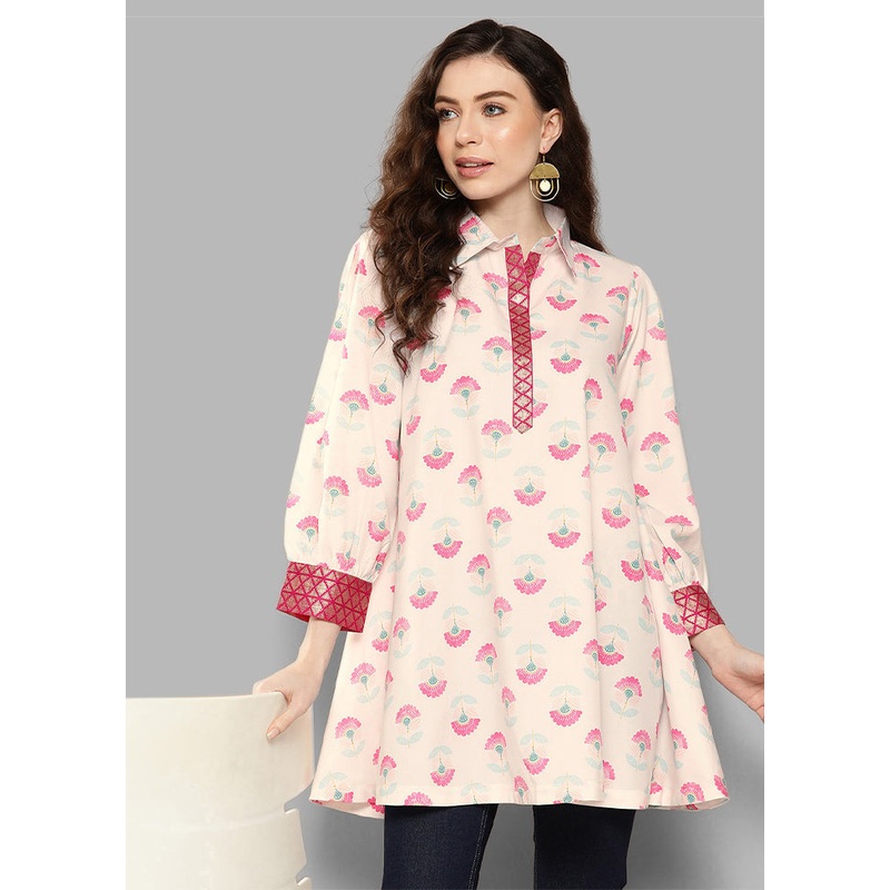 Off White Readymade Silk Tunic - JD986584539