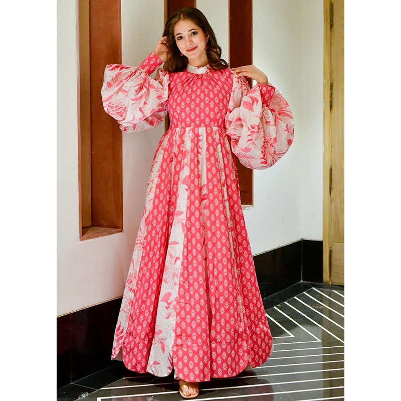 Pink Readymade Cotton Kurti - JD986584516