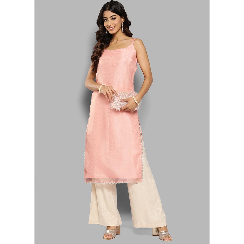 Pink Readymade Net Kurti - JD986584494