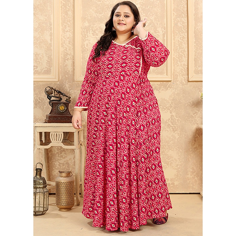 Pink Readymade Rayon Gown - JD986584491