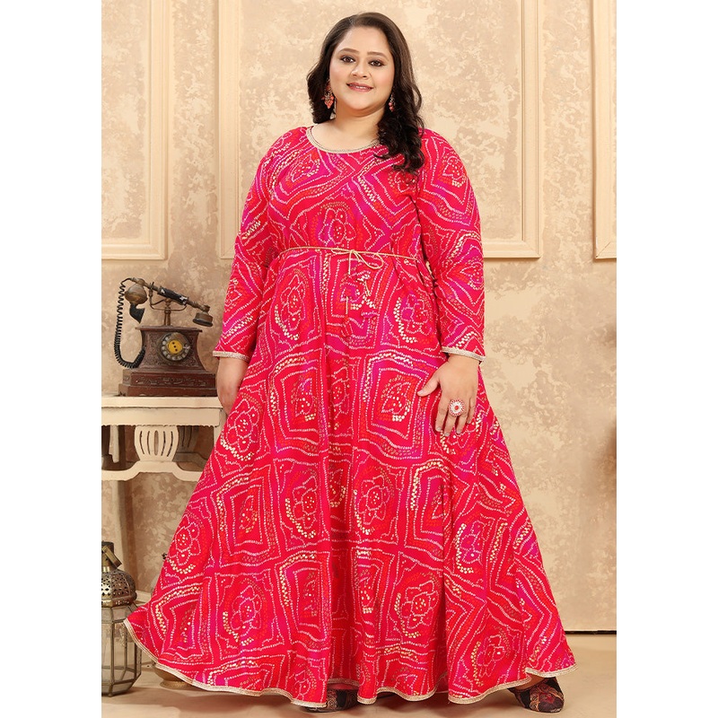 Pink Readymade Rayon Gown - JD986584492