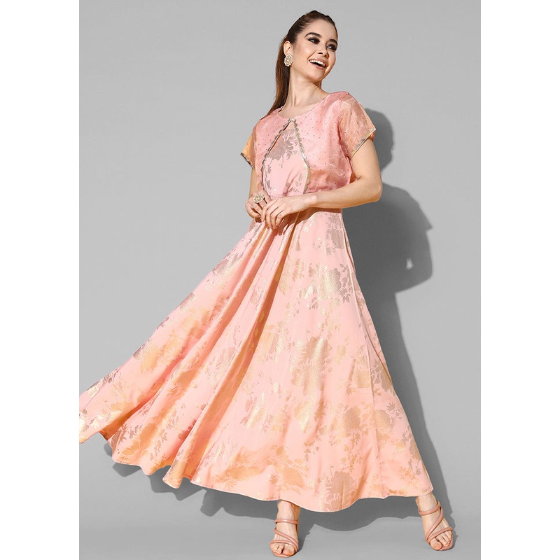 Pink Readymade Silk Kurti - JD986584478