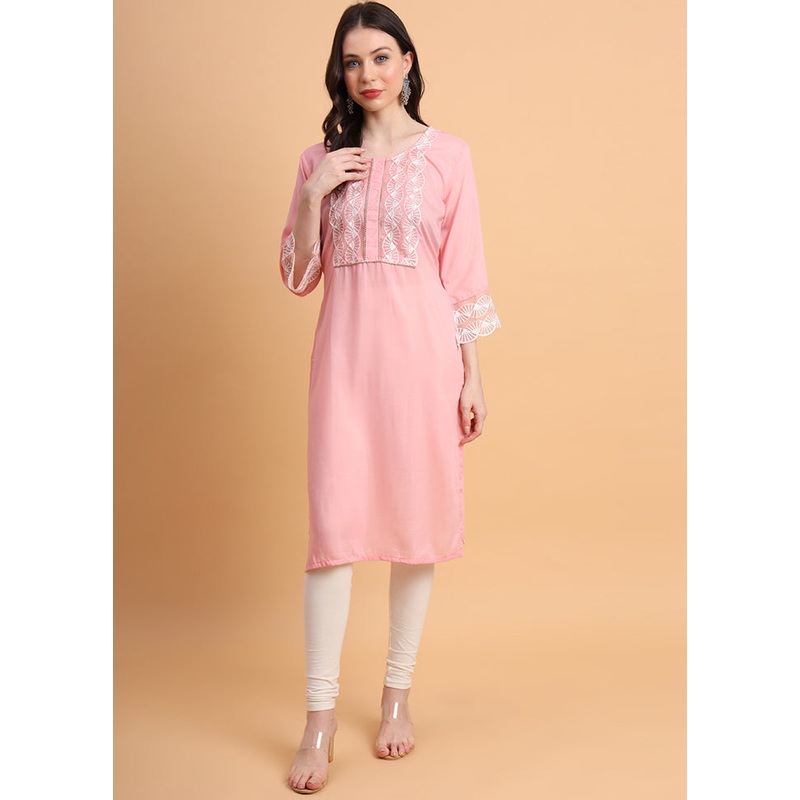 Pink Readymade Silk Kurti - JD986584480
