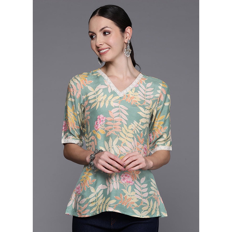 Pista Green Readymade Cotton Tunic - JD986584467