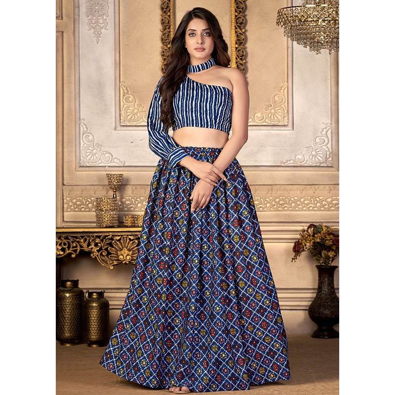 2 Pc Blue Unstitched Silk Suit Set - JD986584343