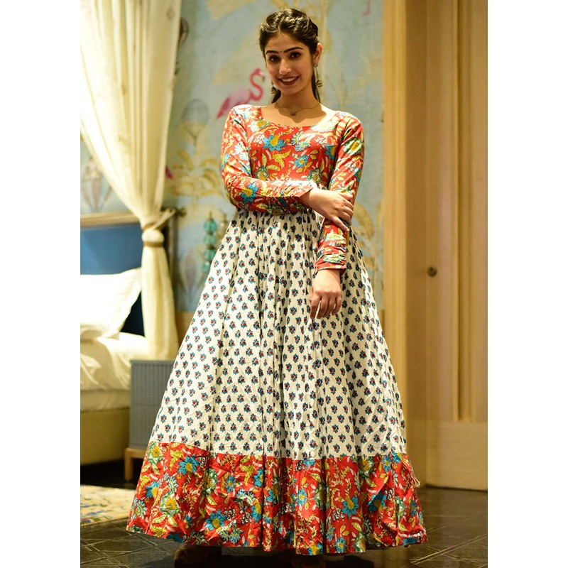 White Readymade Cotton Kurti - JD986584390