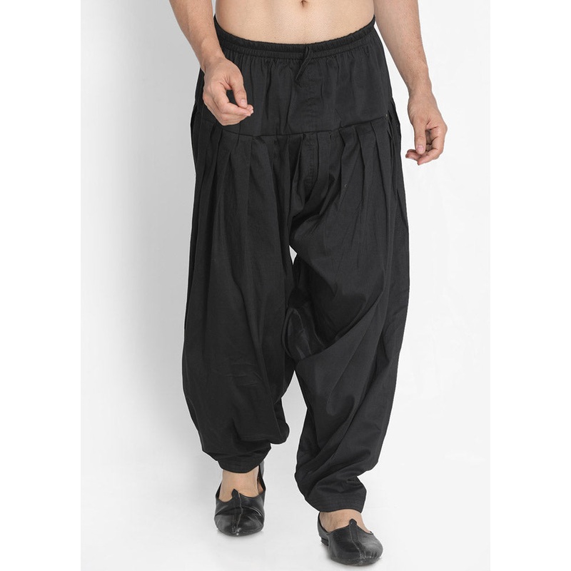 Black Cotton Solid Pajama - JD986584053