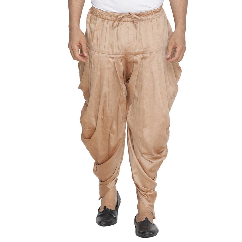 Rose Gold Cotton Solid Dhoti - JD986583990