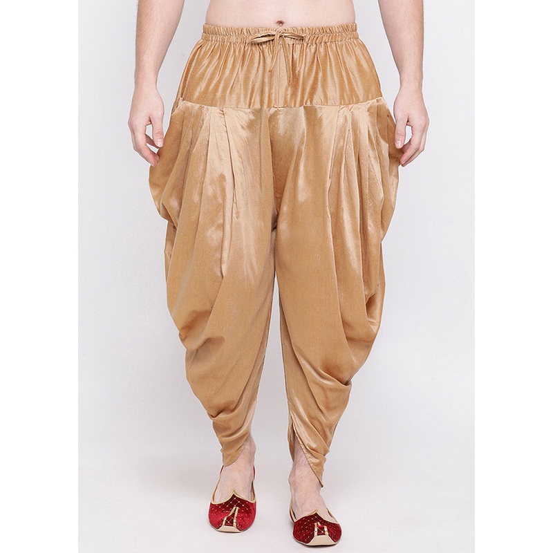 Rose Gold Dupion Silk Solid Dhoti - JD986583987